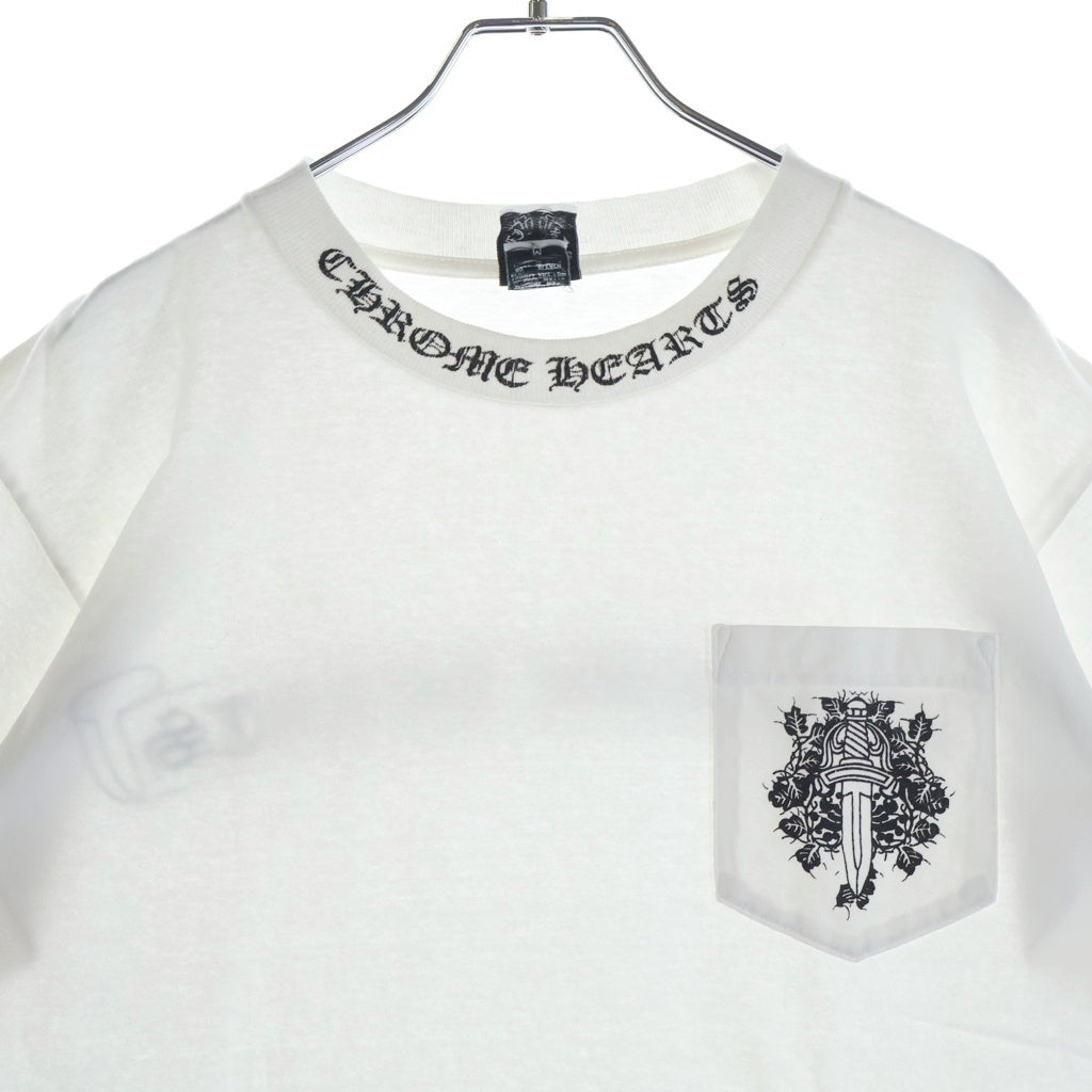 CHROME HEARTS(クロムハーツ) OLD CH T-SHIRT オールド ネックロゴ ダガープリント 半袖Tシャツ ホワイト