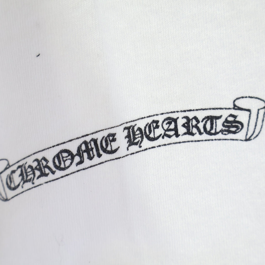 CHROME HEARTS(クロムハーツ) OLD CH T-SHIRT オールド ネックロゴ ダガープリント 半袖Tシャツ ホワイト