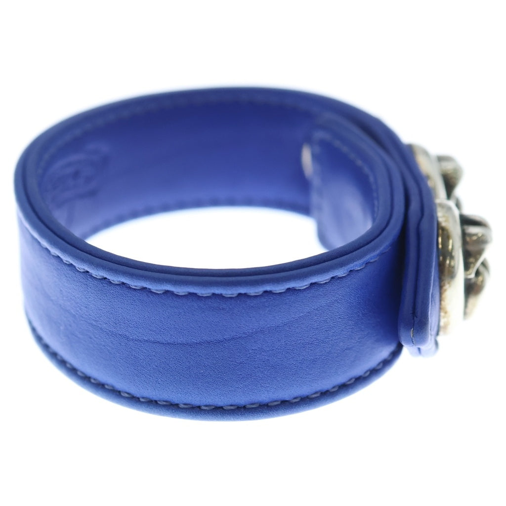 CHROME HEARTS(クロムハーツ) 3BTN 2SNP L&T リップアンドタン 3ボタン2スナップ レザーブレスレット ブルー