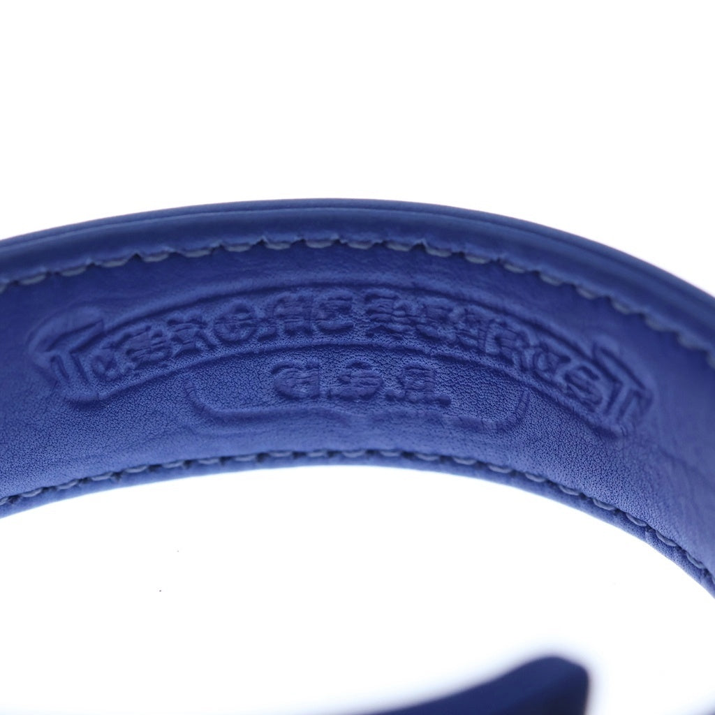CHROME HEARTS(クロムハーツ) 3BTN 2SNP L&T リップアンドタン 3ボタン2スナップ レザーブレスレット ブルー