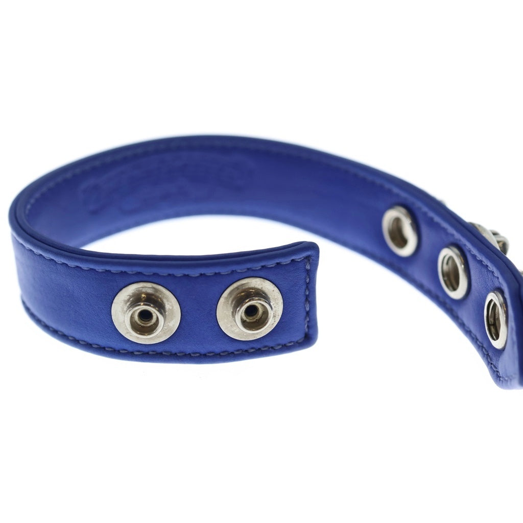 CHROME HEARTS(クロムハーツ) 3BTN 2SNP L&T リップアンドタン 3ボタン2スナップ レザーブレスレット ブルー
