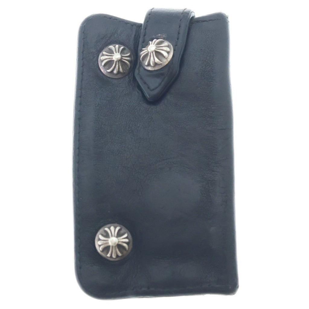 CHROME HEARTS(クロムハーツ) KEY CASE キーケース クロスボールボタン デストロイレザーキーケース ブラック