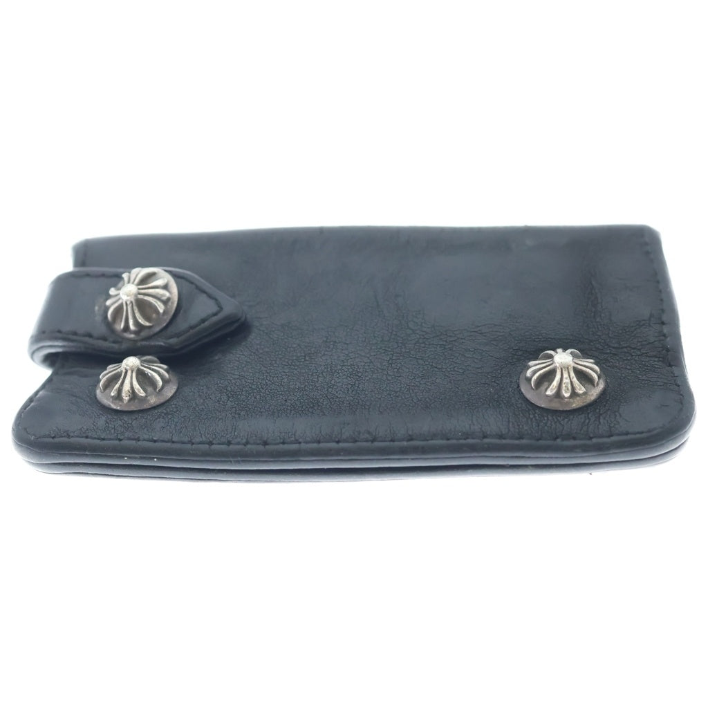 CHROME HEARTS(クロムハーツ) KEY CASE キーケース クロスボールボタン デストロイレザーキーケース ブラック