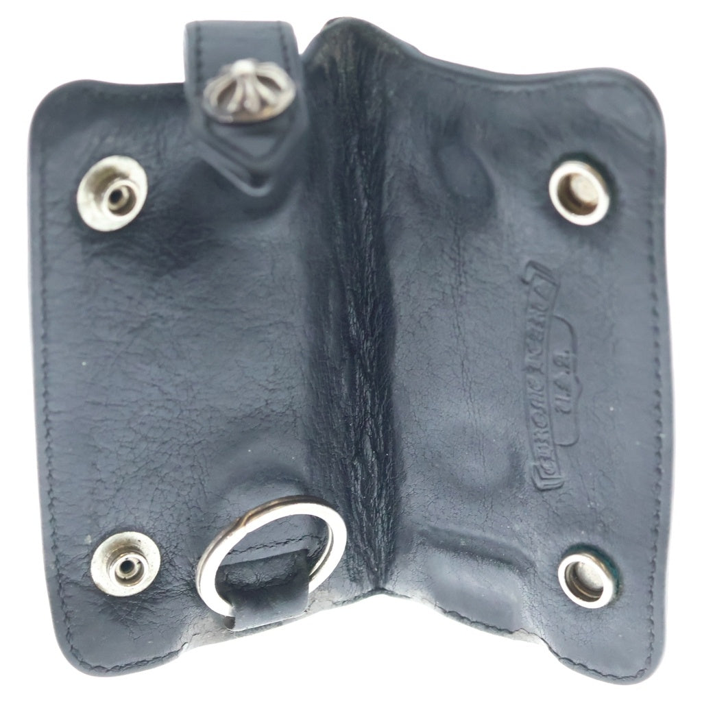 CHROME HEARTS(クロムハーツ) KEY CASE キーケース クロスボールボタン デストロイレザーキーケース ブラック