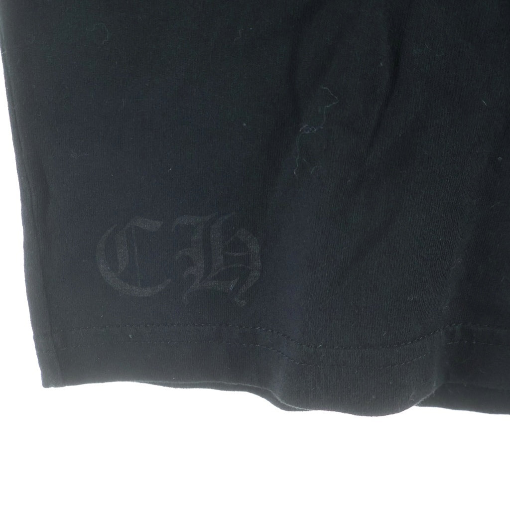 CHROME HEARTS(クロムハーツ) Back Cross Neck Logo Tee バッククロスネックロゴ ポケット付き クルーネック半袖Tシャツカットソー ブラック