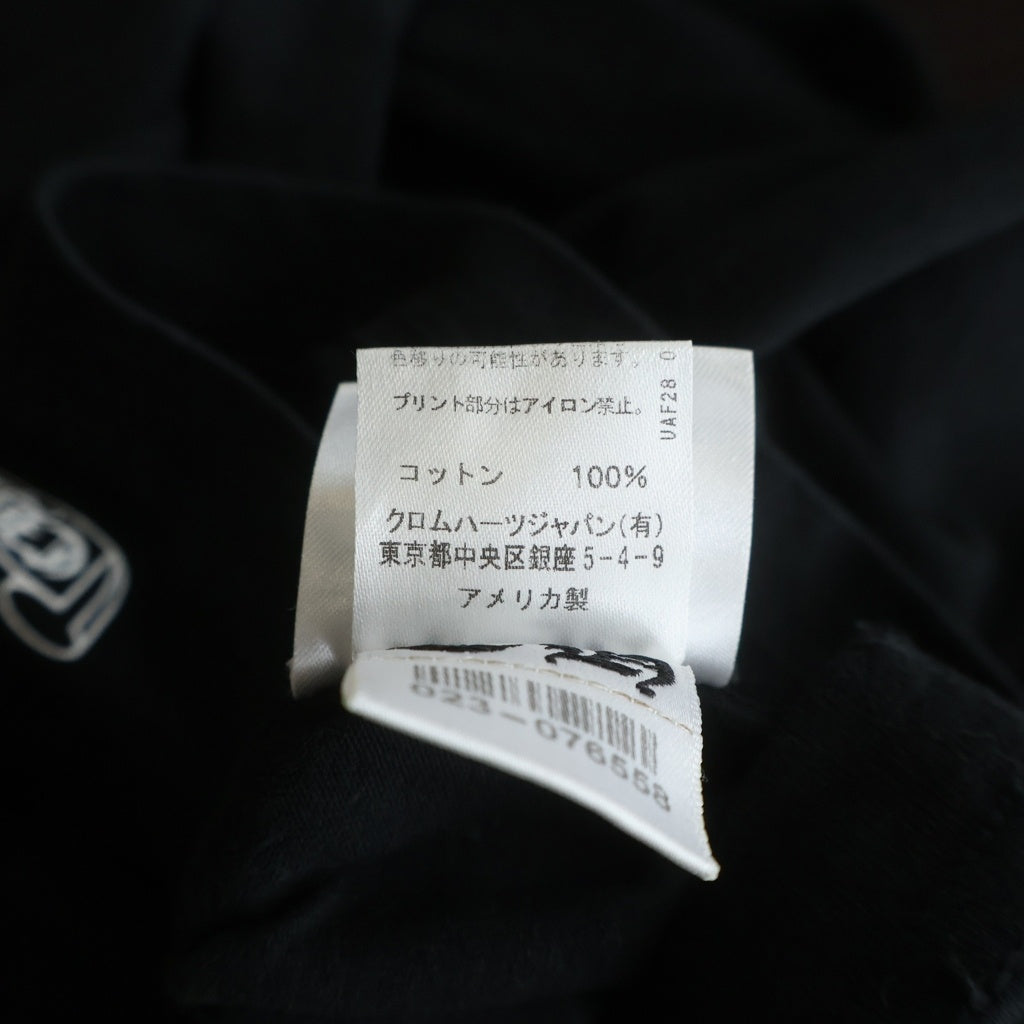 CHROME HEARTS(クロムハーツ) Back Cross Neck Logo Tee バッククロスネックロゴ ポケット付き クルーネック半袖Tシャツカットソー ブラック