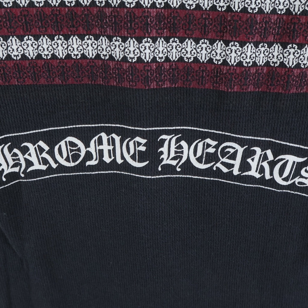 CHROME HEARTS(クロムハーツ) OLD Thermal L S オールド アメリカンフラッグ 星条旗 ダガーホースシュープリント サーマル長袖カットソー ブラック