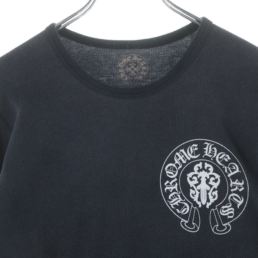 CHROME HEARTS(クロムハーツ) OLD Thermal L S オールド アメリカンフラッグ 星条旗 ダガーホースシュープリント サーマル長袖カットソー ブラック