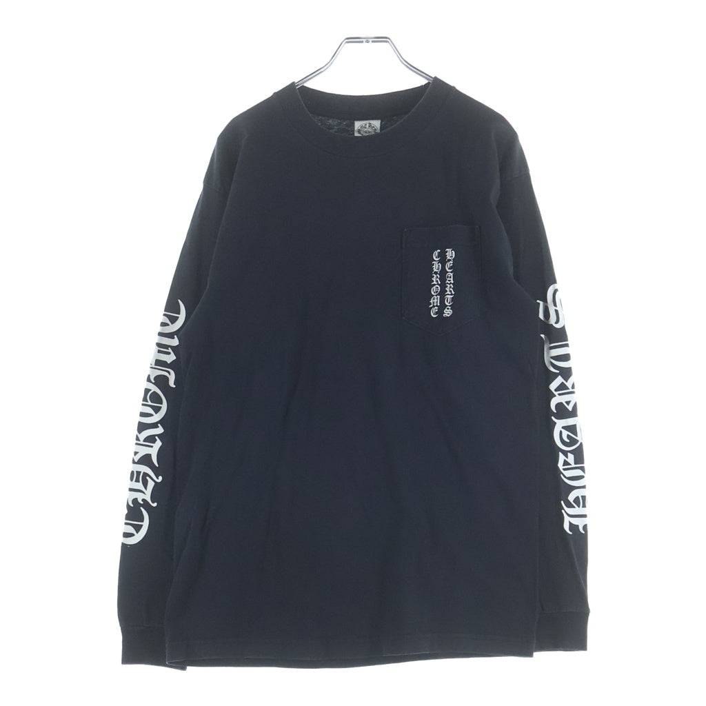 CHROME HEARTS(クロムハーツ) OLD Old English Arm Logo Long Sleeve Tee オールドイングリッシュ 袖ロゴ クルーネック長袖Tシャツ ブラック ‐