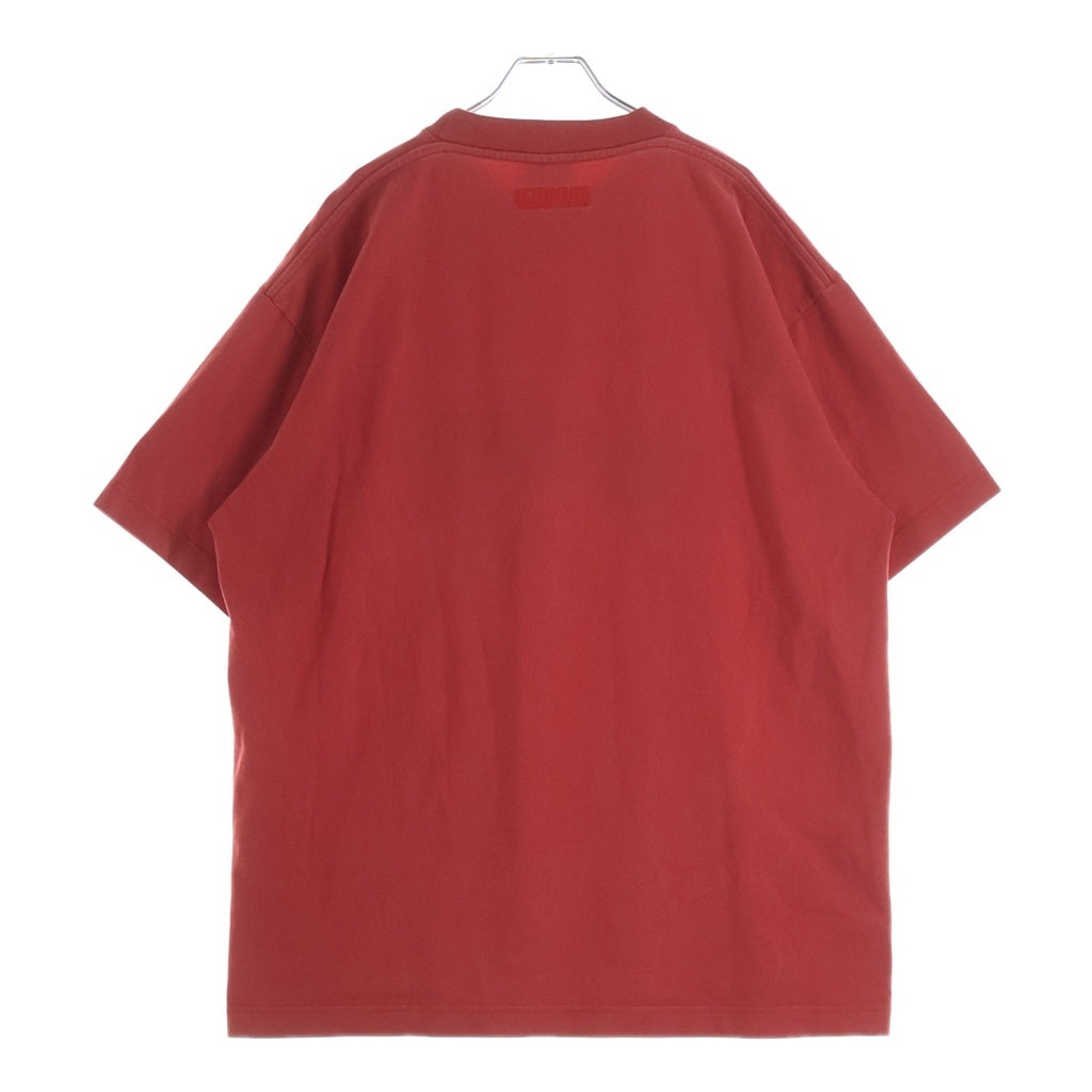 VETEMENTS(ヴェトモン) 18SS ベースボールロゴ刺繍 オーバーサイズ クルーネック 半袖Tシャツ レッド MSS18TR37