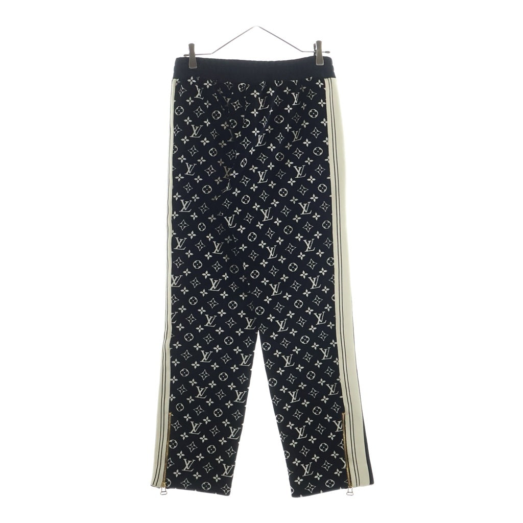 LOUIS VUITTON(ルイヴィトン) モノグラム サイドライン ジップ ベロア スウェットパンツ ブラック RW231W RC3 FOJX09