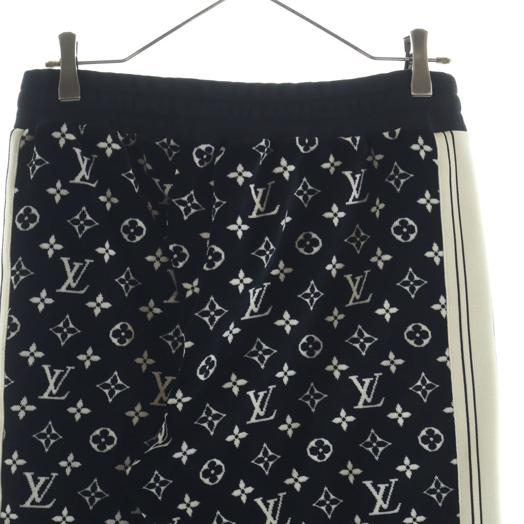 LOUIS VUITTON(ルイヴィトン) モノグラム サイドライン ジップ ベロア スウェットパンツ ブラック RW231W RC3 FOJX09