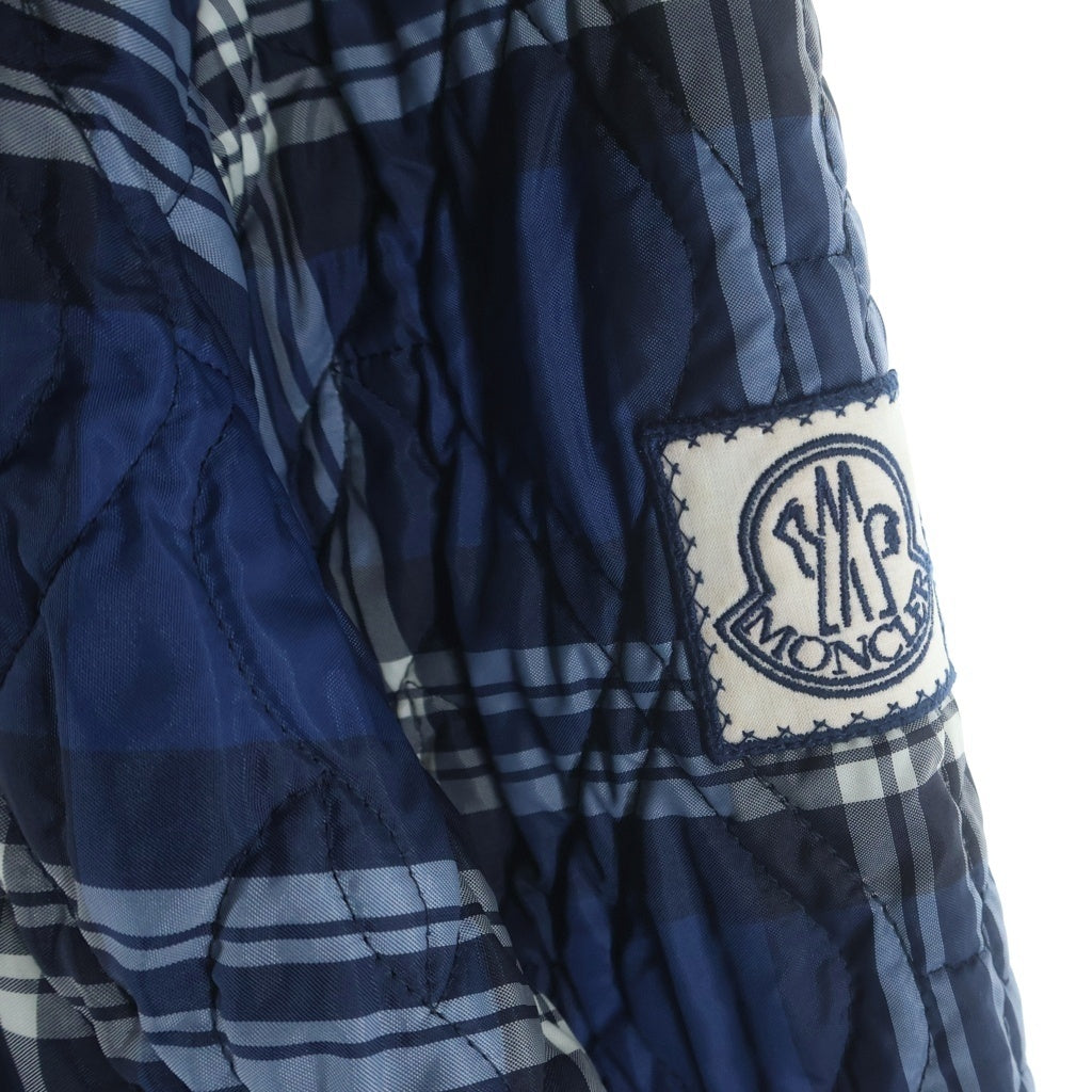 MONCLER GAMME BLEU(モンクレール・ガム・ブルー) キルティング ロゴワッペン チェックシャツ ジャケット ブルー 323915200780