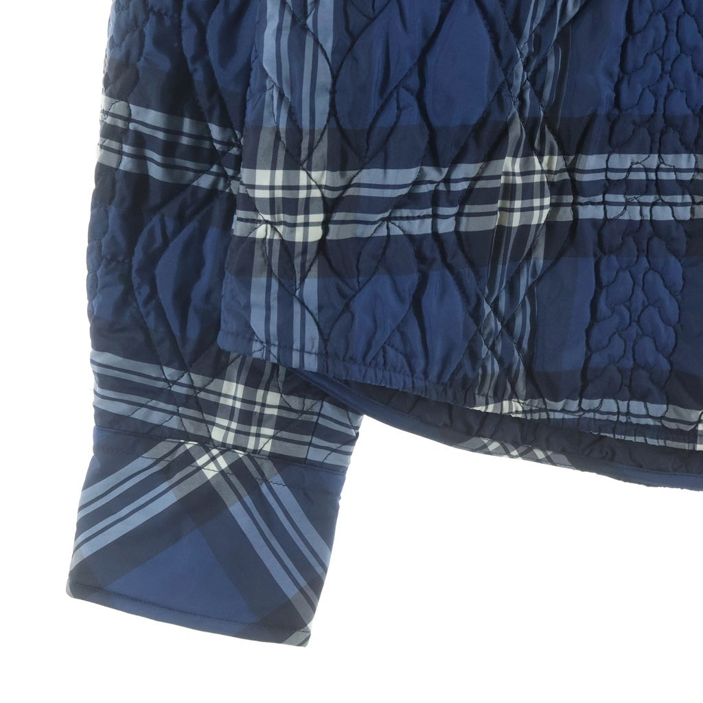 MONCLER GAMME BLEU(モンクレール・ガム・ブルー) キルティング ロゴワッペン チェックシャツ ジャケット ブルー 323915200780