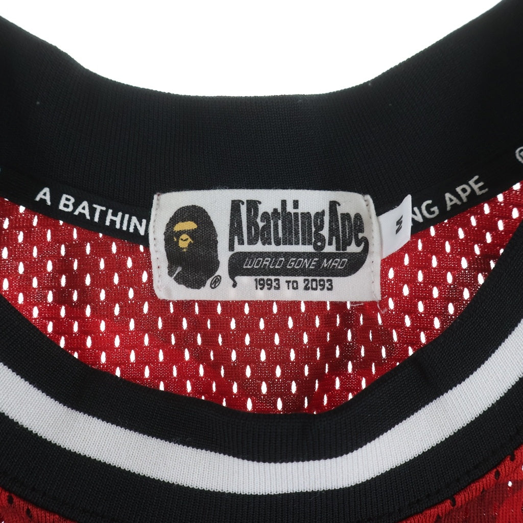A BATHING APE(アベイシングエイプ) 20SS Color Camo Basketball Tank Top フロントロゴ サイドスター バックナンバリング 001CSG301005X メッシュタンクトップ レッド