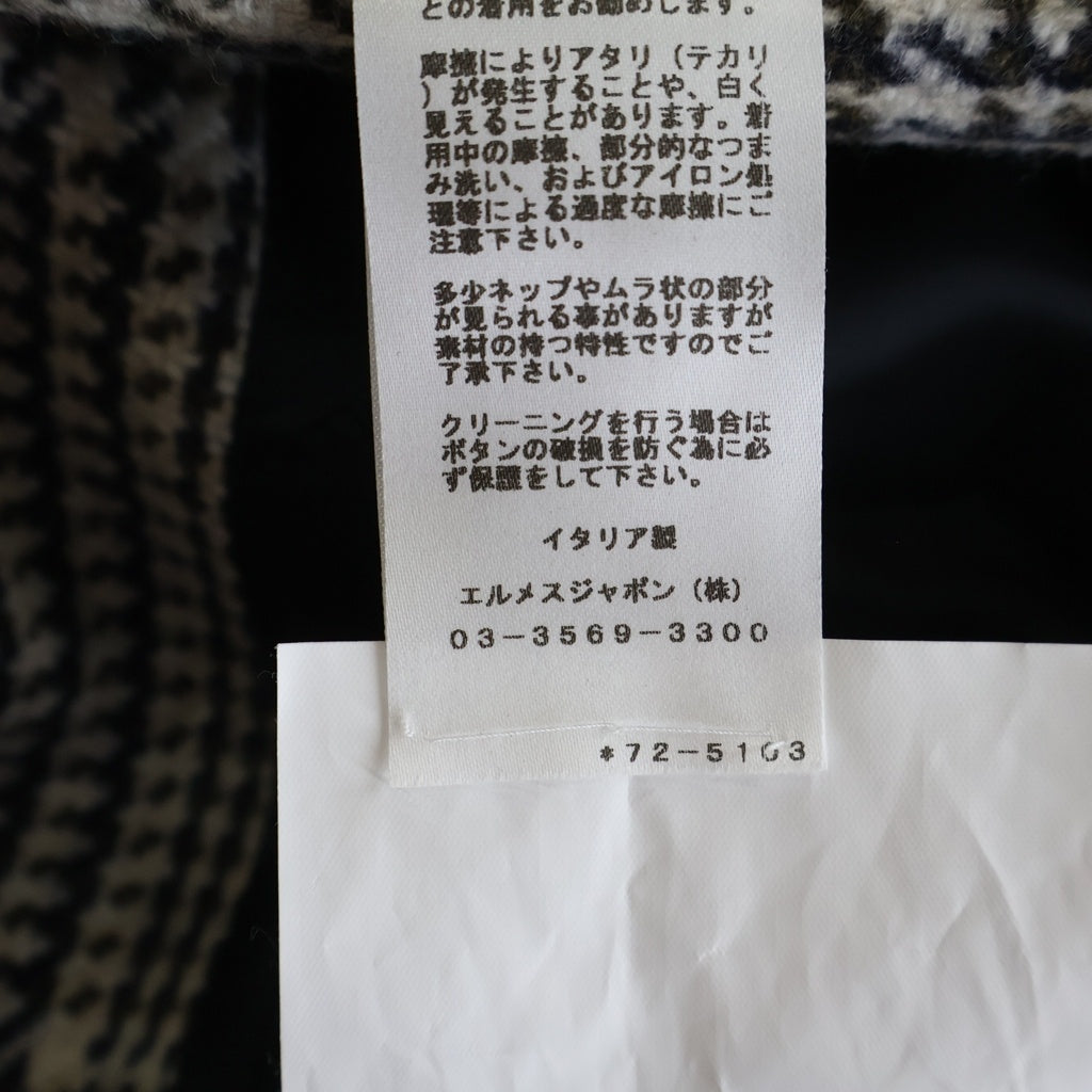 HERMES(エルメス) ウール グレンチェック PT9202 チェスターコート グレー