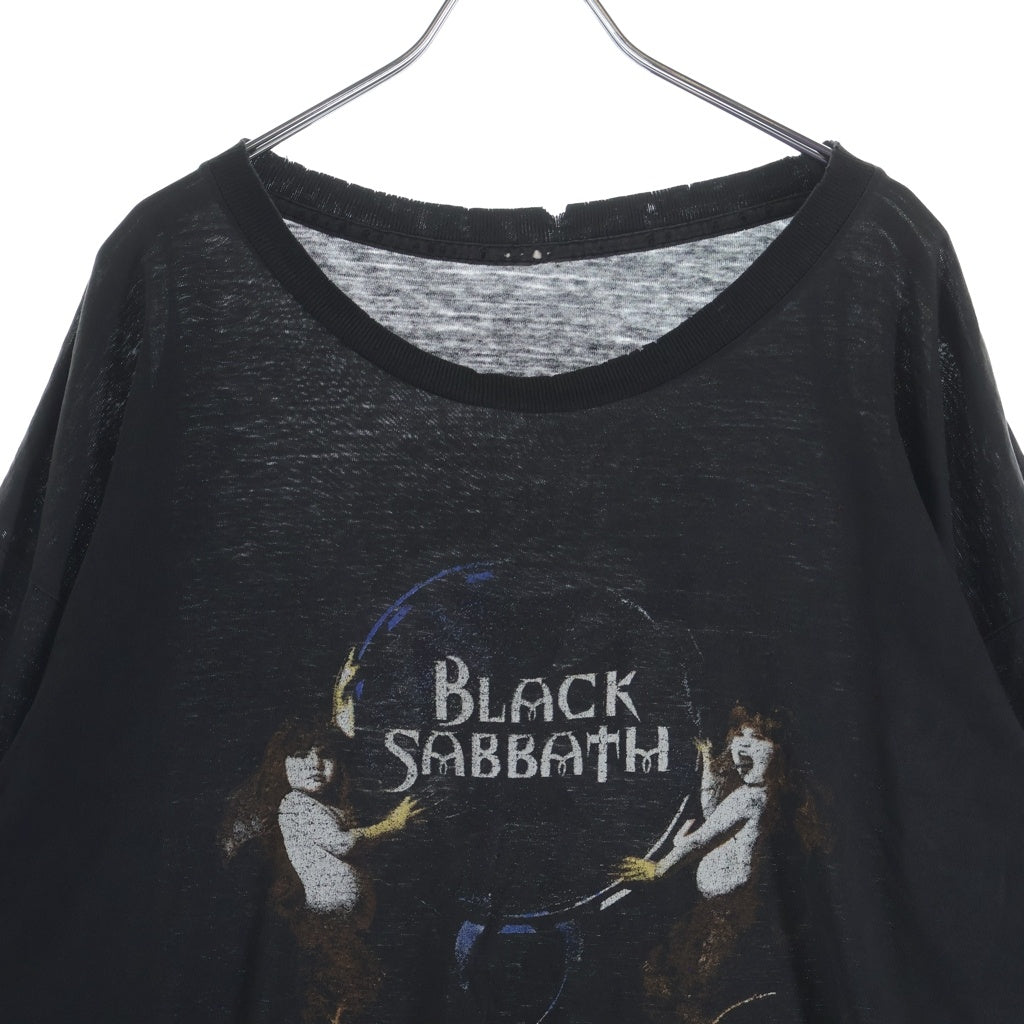VINTAGE(ヴィンテージ) 90s BLACK SABBATH REUNION TOUR 袖プリント ロングスリーブカットソー 長袖Tシャツ ブラック
