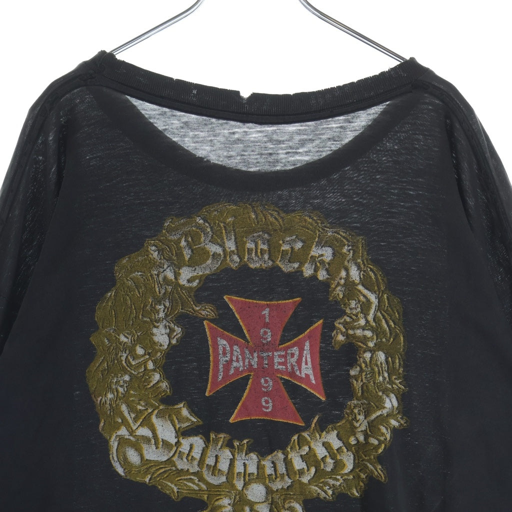 VINTAGE(ヴィンテージ) 90s BLACK SABBATH REUNION TOUR 袖プリント ロングスリーブカットソー 長袖Tシャツ ブラック