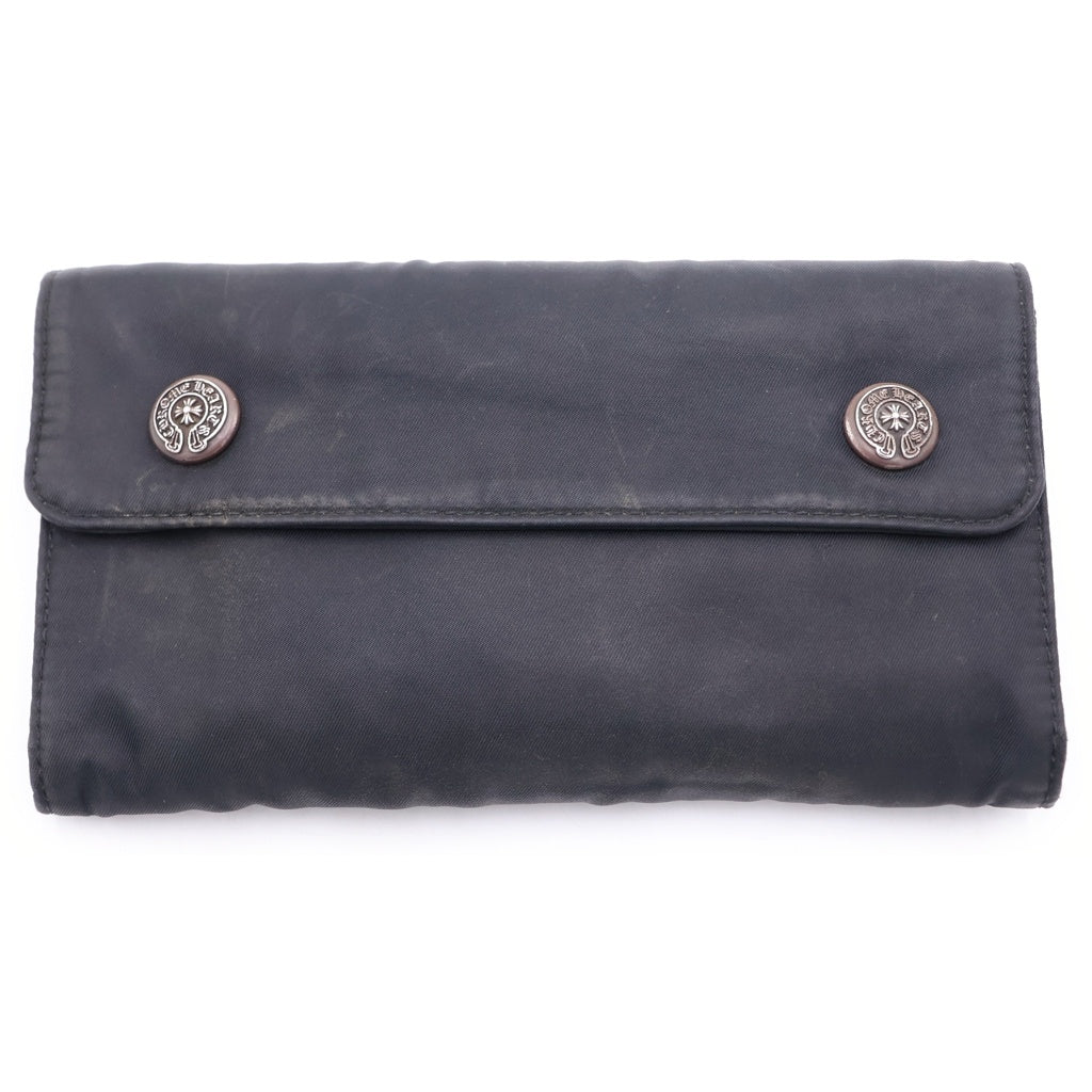CHROME HEARTS(クロムハーツ) WAVE ウェーブ ホースシューボタン ナイロンウォレット 財布 ブラック