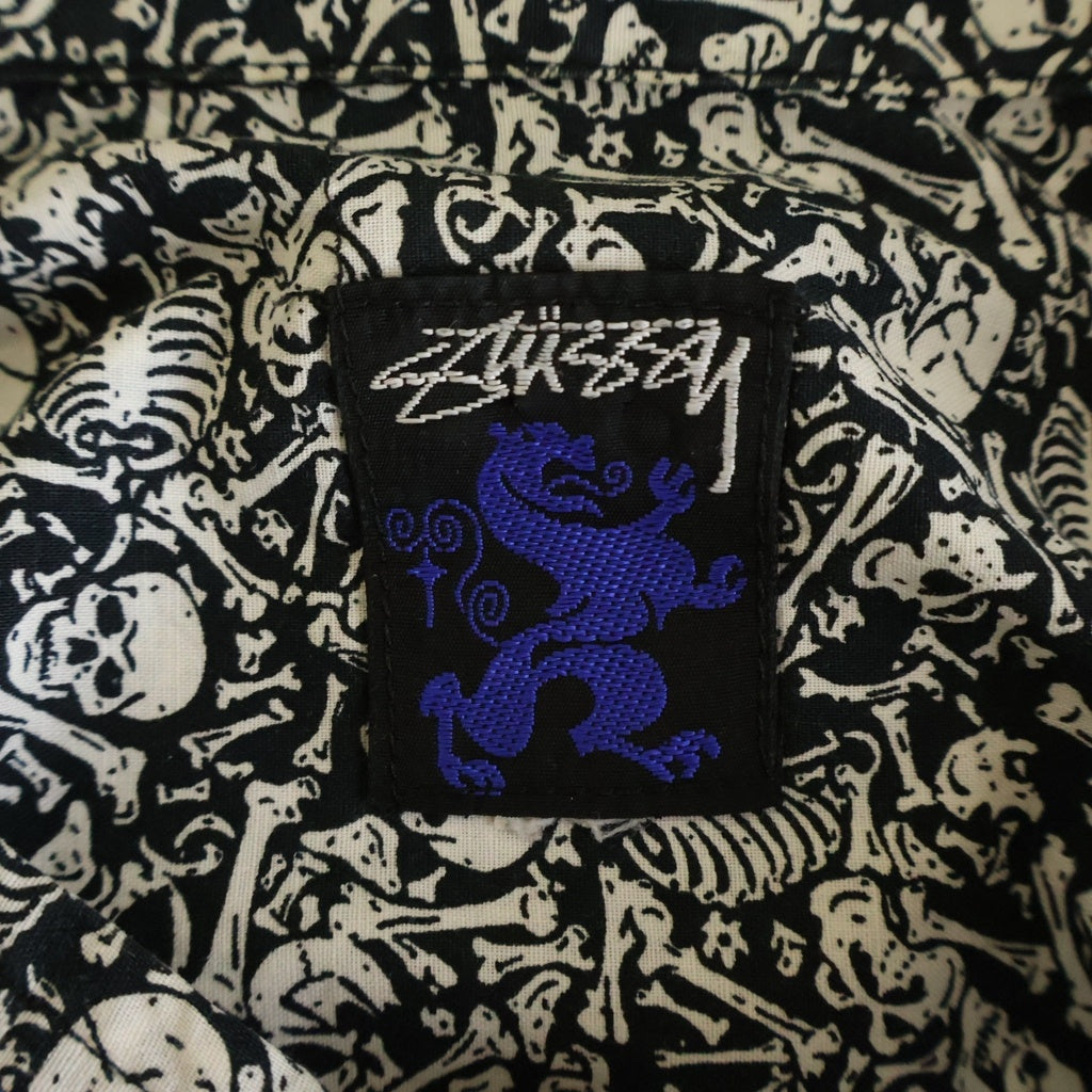 STUSSY(ステューシー) 80s-90s SKULL スカルボーン 半袖シャツ グレー -