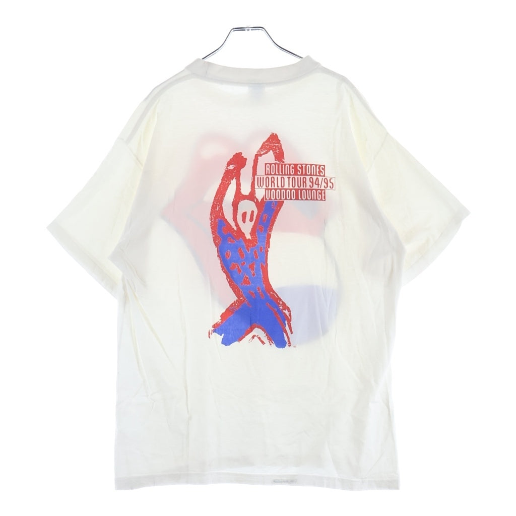 VINTAGE(ヴィンテージ) 90s ROLLING STONES VOODOO LOUNGE 国旗リップ&タン クルーネックTシャツ ホワイト -