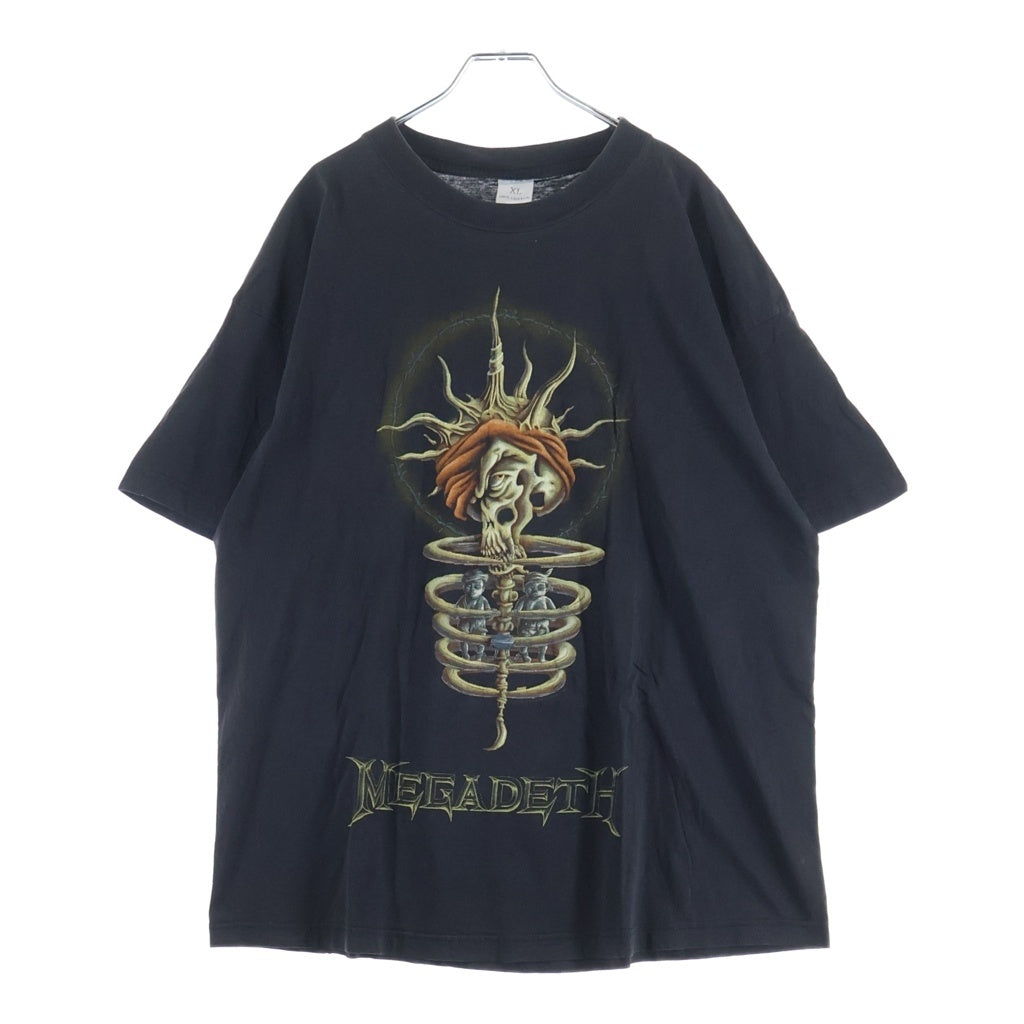 VINTAGE(ヴィンテージ) 90s MEGADETH 1995 YOUTHANASIA EUROPEAN TOUR クルーネックTシャツ ブラック -