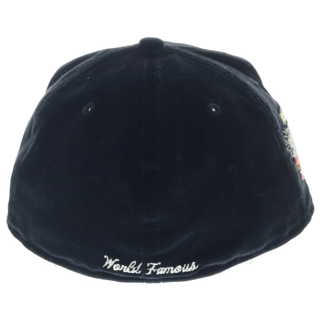SUPREME(シュプリーム) ×New Era Velor Box Logo Cap ベロア ボックスロゴ ベースボールキャップ ブラック