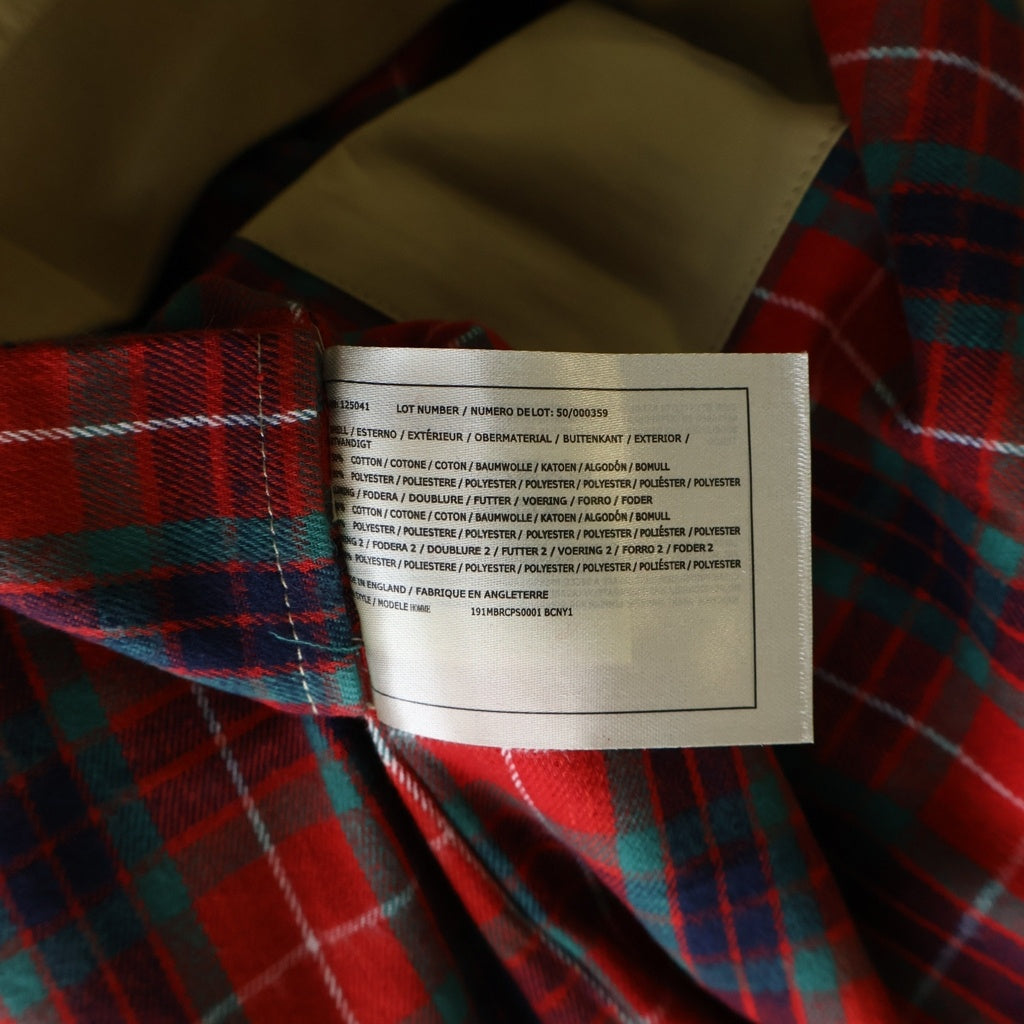 BARACUTA(バラクータ) G-9 ハリントンジャケット 裏地タータンチェック ベージュ -