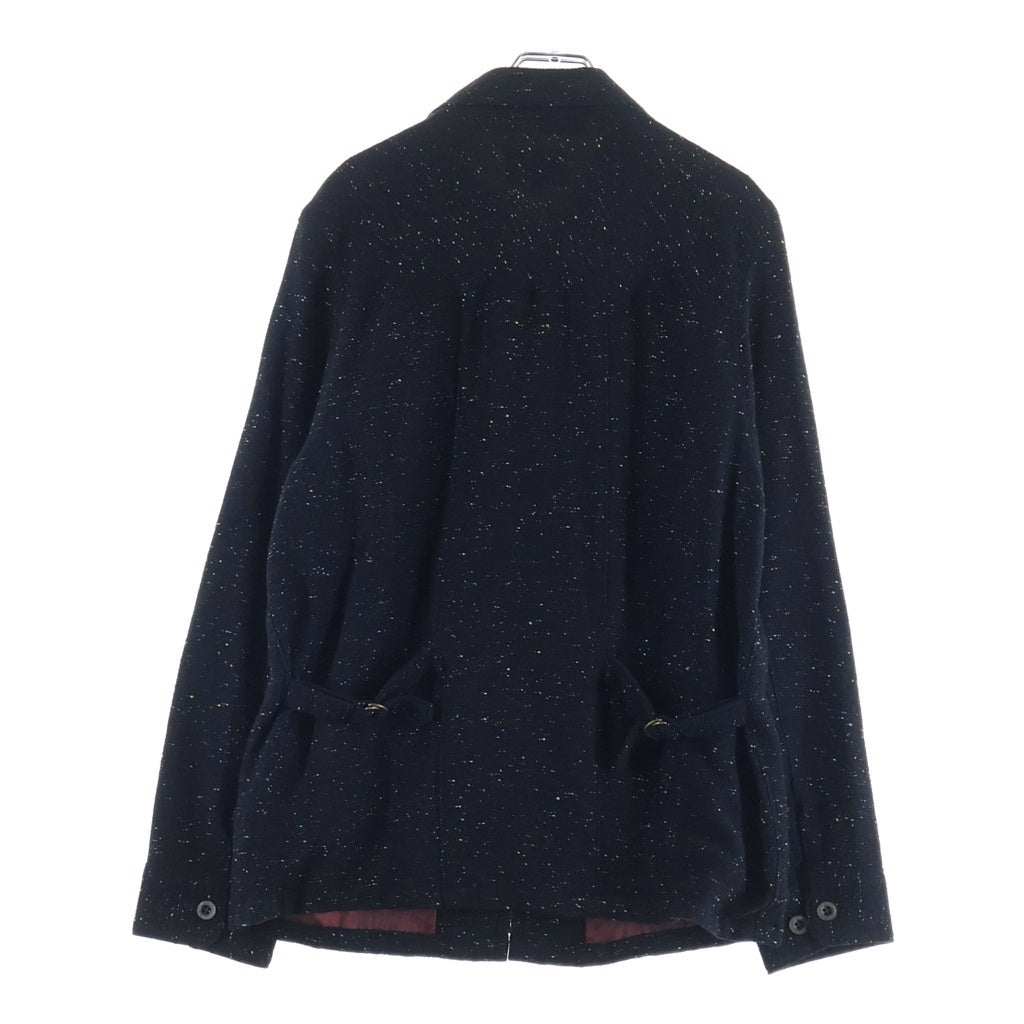 NO BRAND(ノーブランド) CHEATHING LOUNGE ウールネップ ダブルフラップ ジャケット ブラック -