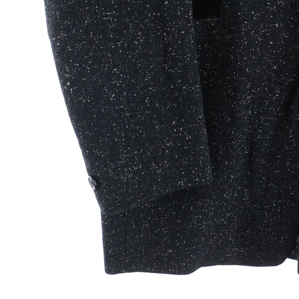 NO BRAND(ノーブランド) savoy clothing ウール ネップ ベロアラペル ベロアパイピング テーラード ブラック -