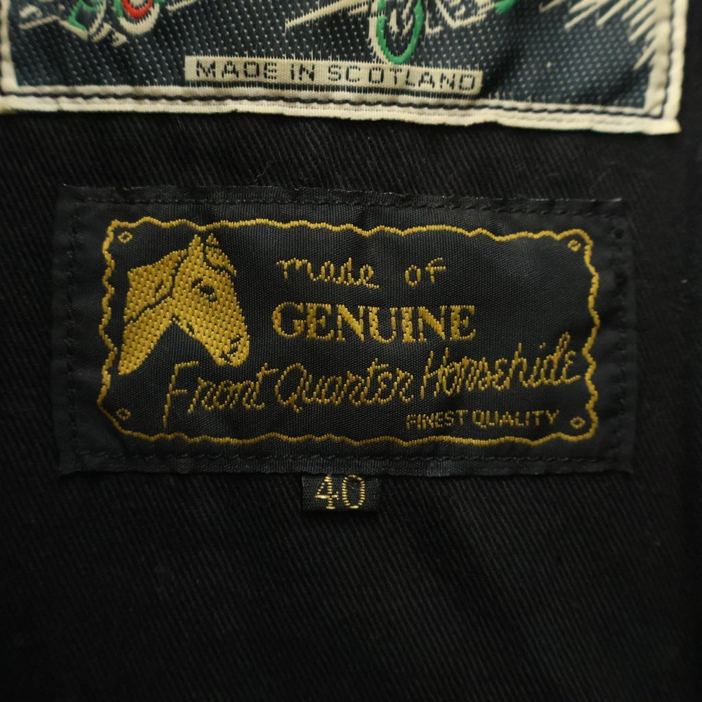 AERO LEATHER(エアロレザー) スコットランド製 ホースハイド 茶芯 スター スタッズ エポレット Dポケ ボールジップ ダブルレザージャケット -