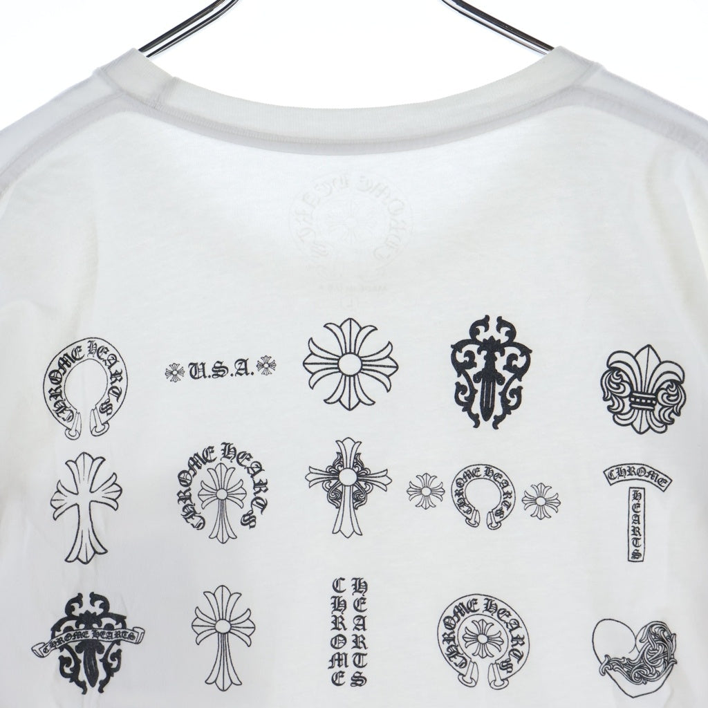 CHROME HEARTS(クロムハーツ) CH S/S バックマルチプリント 半袖Tシャツカットソー ホワイト