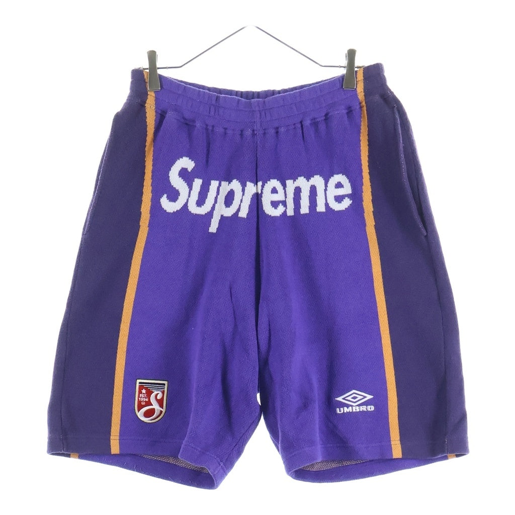 SUPREME(シュプリーム) 24AW ×Umbro Knit Soccer Short ロゴプリント ハーフパンツ パープル
