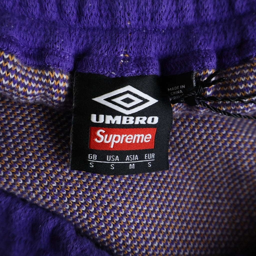 SUPREME(シュプリーム) 24AW ×Umbro Knit Soccer Short ロゴプリント ハーフパンツ パープル