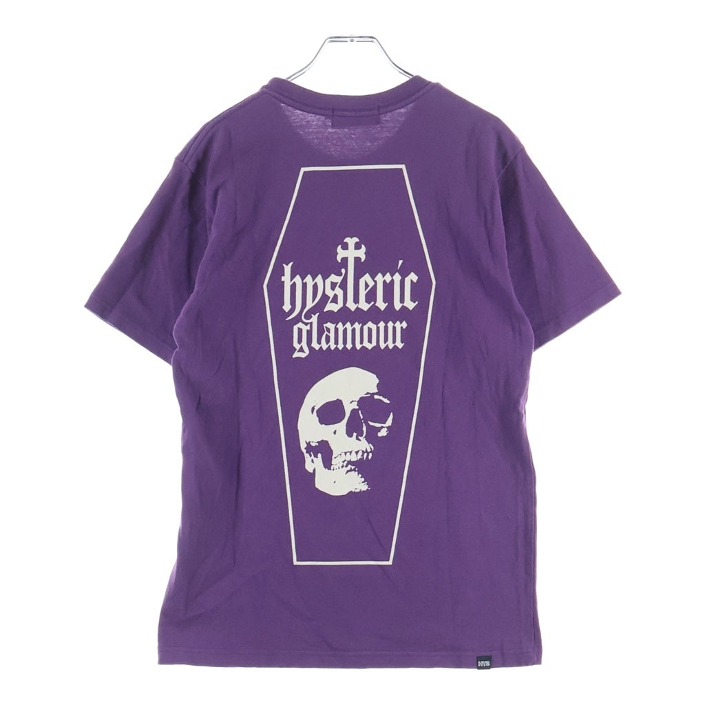 HYSTERIC GLAMOUR(ヒステリックグラマー) 25AW SKULL COFFIN スカルコフィンプリント 半袖Tシャツカットソー パープル 02253CT08