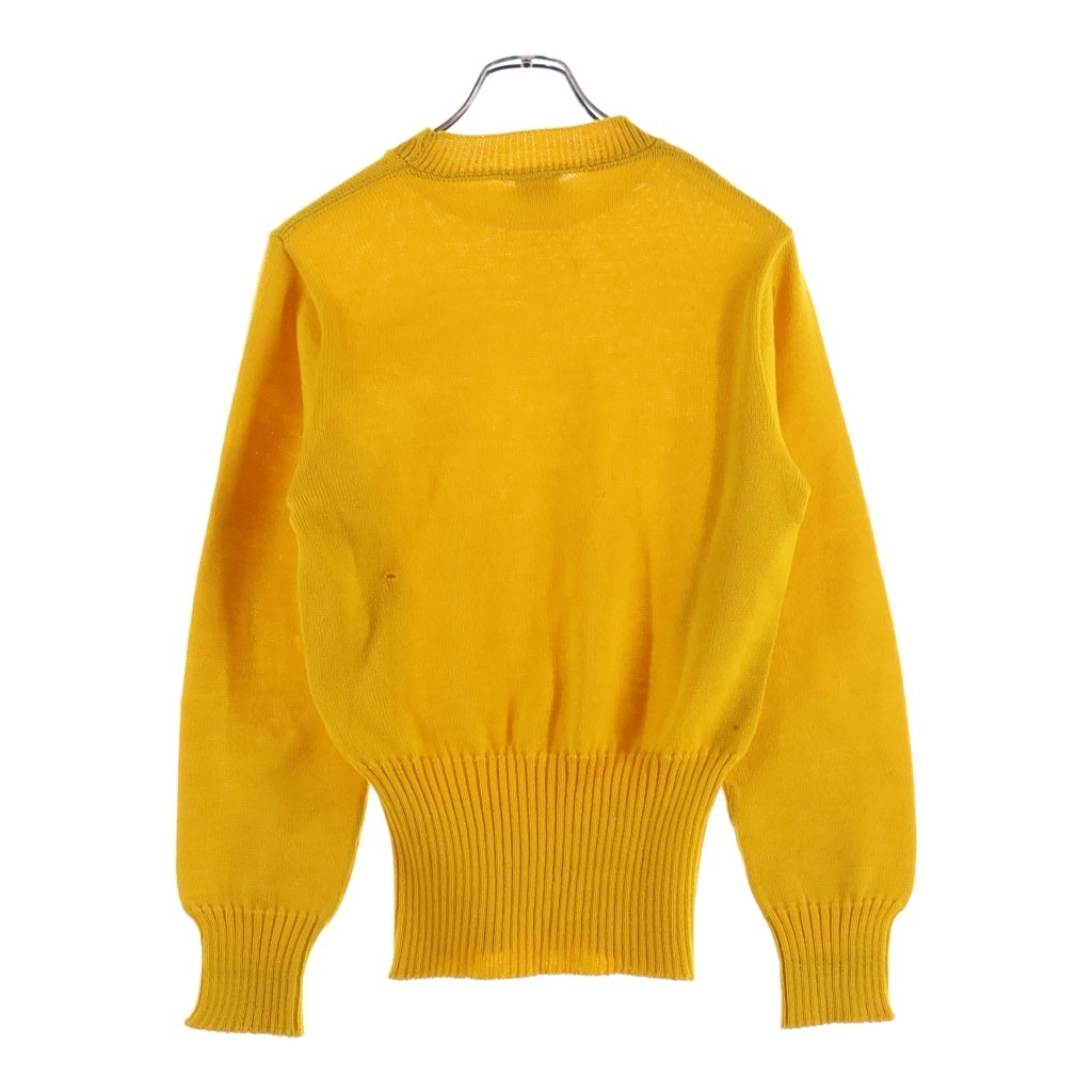 VINTAGE(ヴィンテージ) 40s NELSON KNITTING MILLSCO ロングリブ ウール レタードセーター イエロー -