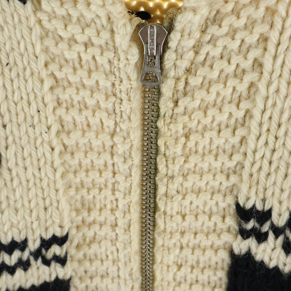 VINTAGE(ヴィンテージ) 40s LIGHTNING ZIP ライトニングジップ ショールカラー カウチンニット ベージュ -