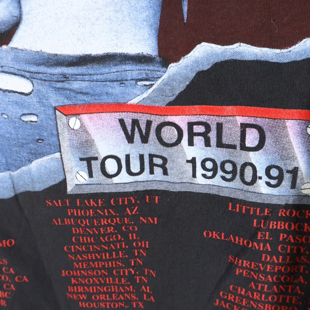 VINTAGE(ヴィンテージ) 90s AC/DC THE RAZORS EDGE WORLD TOUR クルーネックTシャツ ブラック -