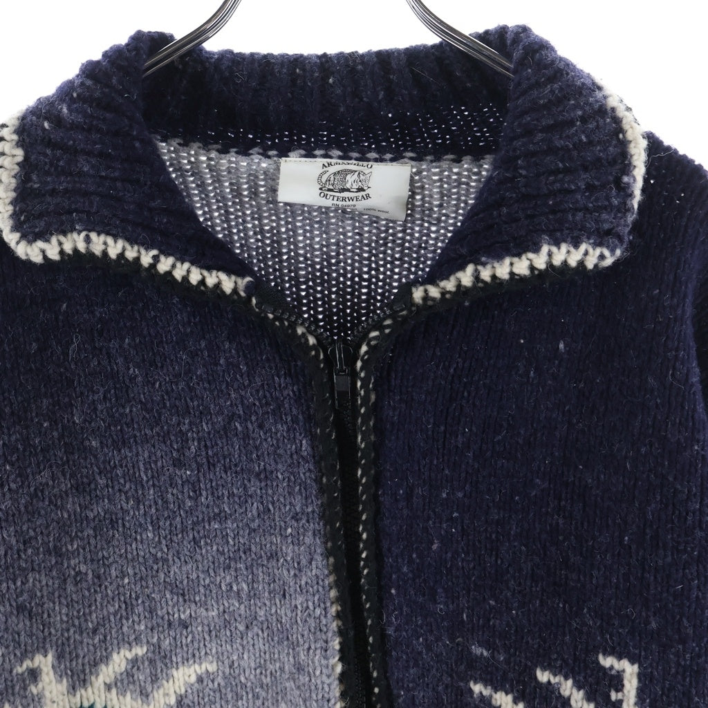 VINTAGE(ヴィンテージ) 80s-90s ARMADILLO OUTERWEAR ジップアップ エクアドルニット ネイビー -