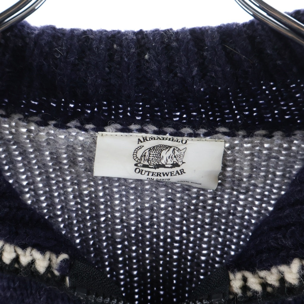 VINTAGE(ヴィンテージ) 80s-90s ARMADILLO OUTERWEAR ジップアップ エクアドルニット ネイビー -