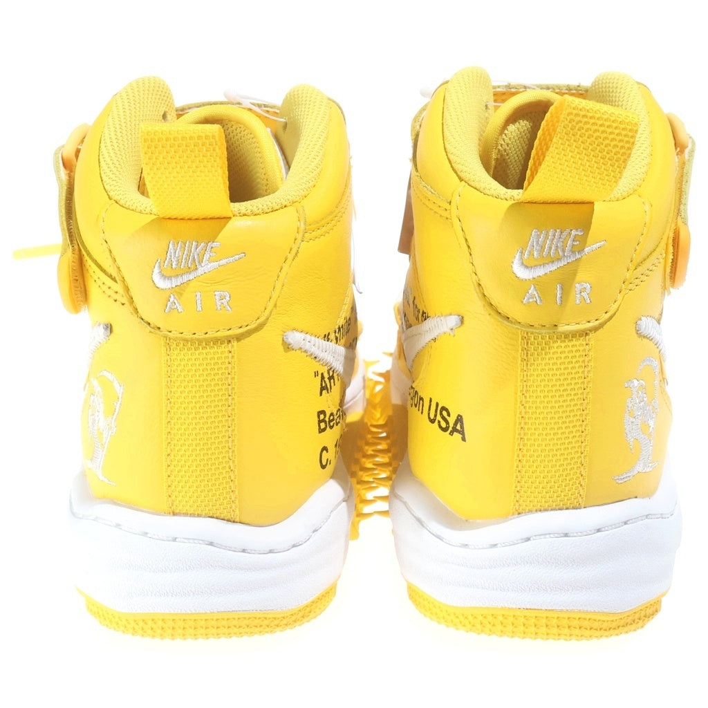 NIKE(ナイキ) ×Off-White Air Force 1 Mid SP LTHR エアフォース1 ミッド レザー ハイカットスニーカー DR0500-101 イエロー