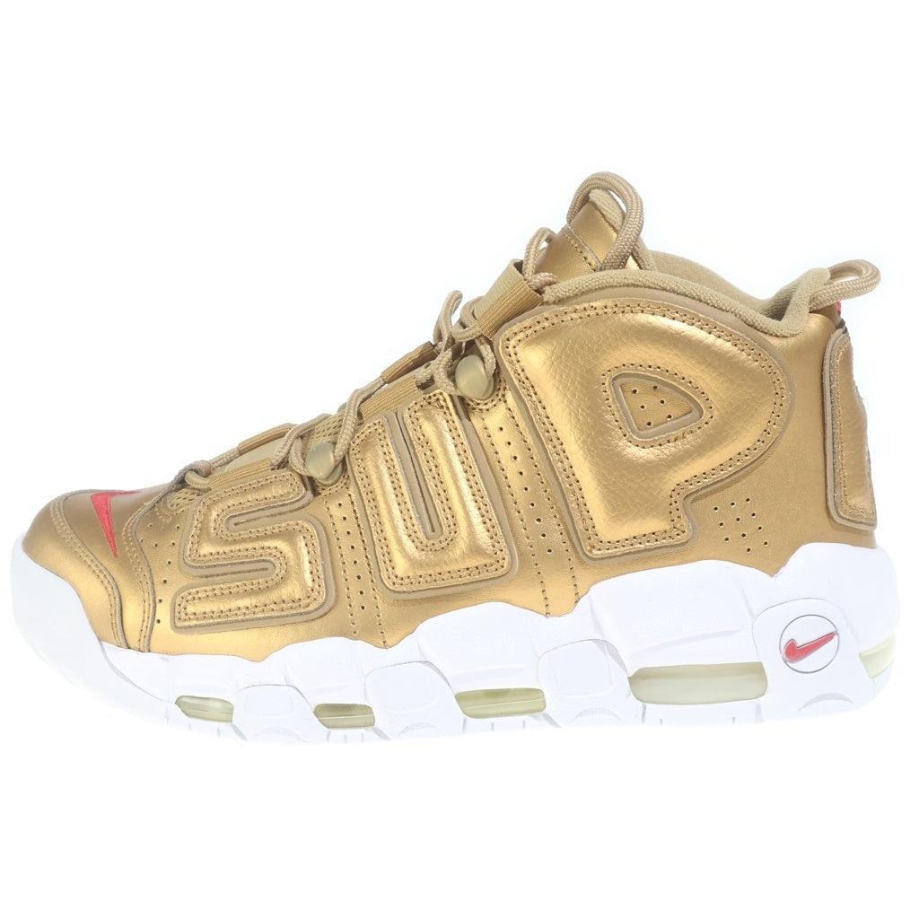 NIKE(ナイキ) 17SS × SUPREME AIR MORE UPTEMPO METALLIC GOLD シュプリーム エアモアアップテンポ ハイカットスニーカー ゴールド US9.5/27.5cm 902290-700