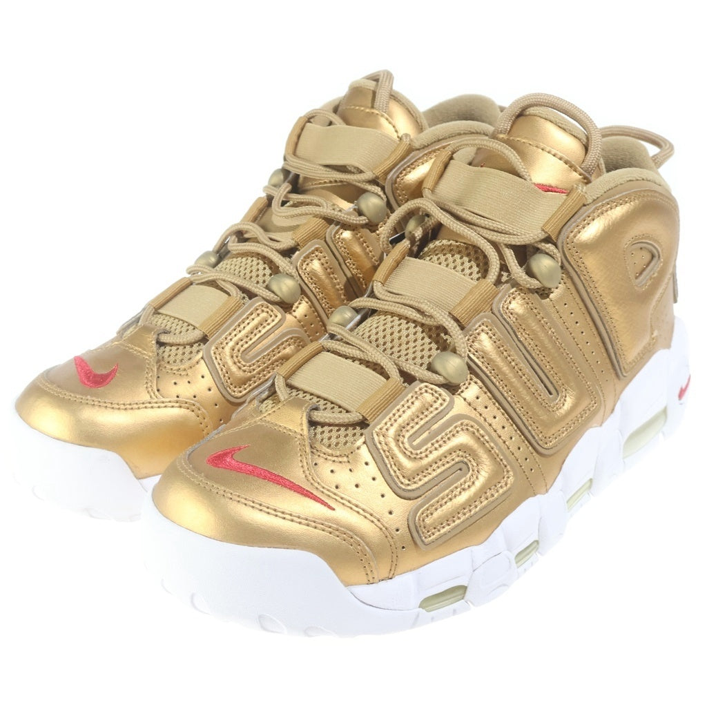 NIKE(ナイキ) 17SS × SUPREME AIR MORE UPTEMPO METALLIC GOLD シュプリーム エアモアアップテンポ ハイカットスニーカー ゴールド US9.5/27.5cm 902290-700