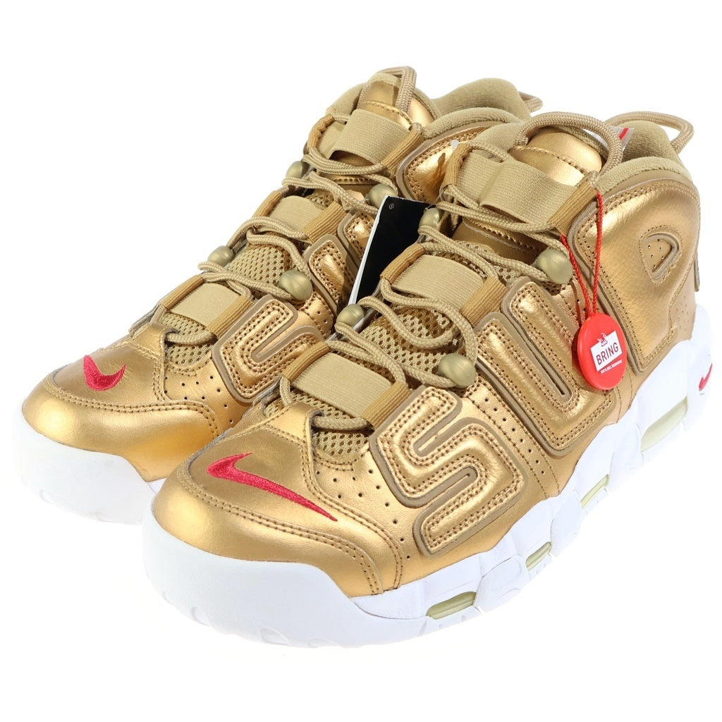 NIKE(ナイキ) 17SS × SUPREME AIR MORE UPTEMPO METALLIC GOLD シュプリーム エアモアアップテンポ ハイカットスニーカー ゴールド US9.5/27.5cm 902290-700