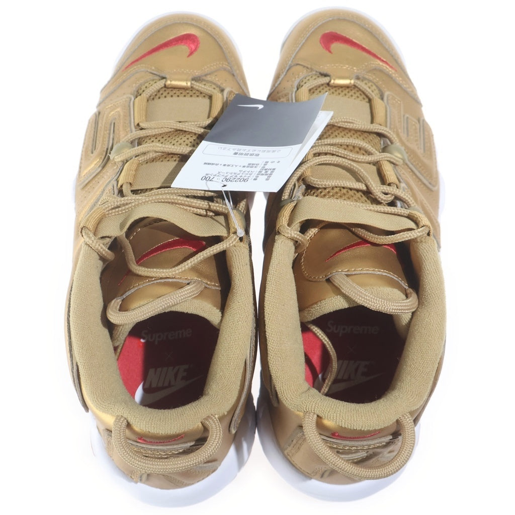 NIKE(ナイキ) 17SS × SUPREME AIR MORE UPTEMPO METALLIC GOLD シュプリーム エアモアアップテンポ ハイカットスニーカー ゴールド US9.5/27.5cm 902290-700