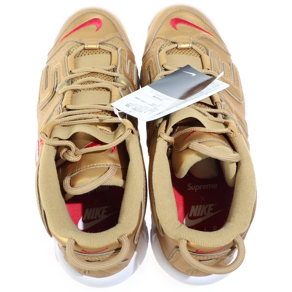 NIKE(ナイキ) 17SS × SUPREME AIR MORE UPTEMPO METALLIC GOLD シュプリーム エアモアアップテンポ ハイカットスニーカー ゴールド US9.5/27.5cm 902290-700