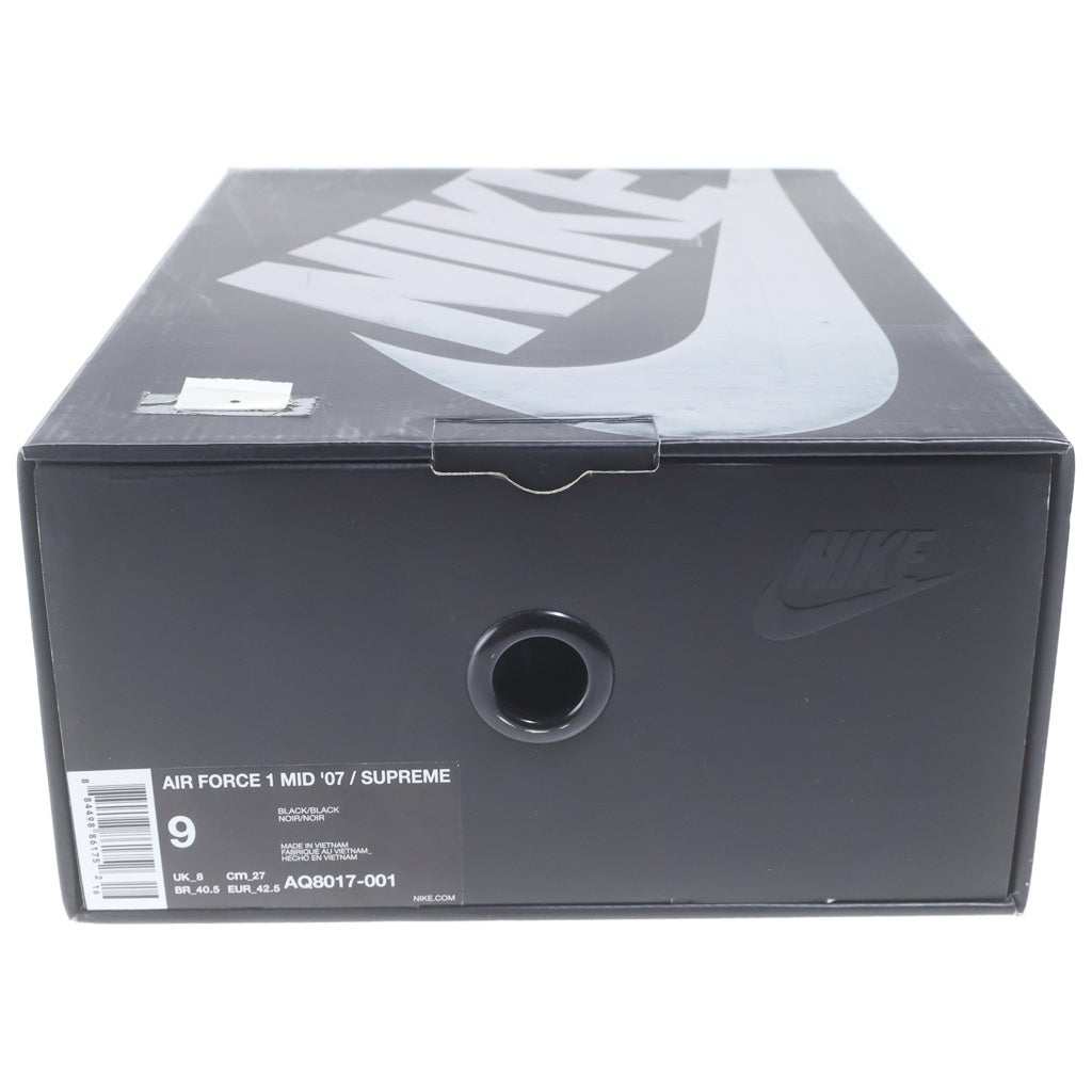 NIKE(ナイキ) ×SUPREME AIR FORCE 1 MID NBA TEAM ナイキ エアフォース1 ミッド エヌビーエーチーム ミドルカットスニーカー US9/27.0cm ブラック AQ8017-001