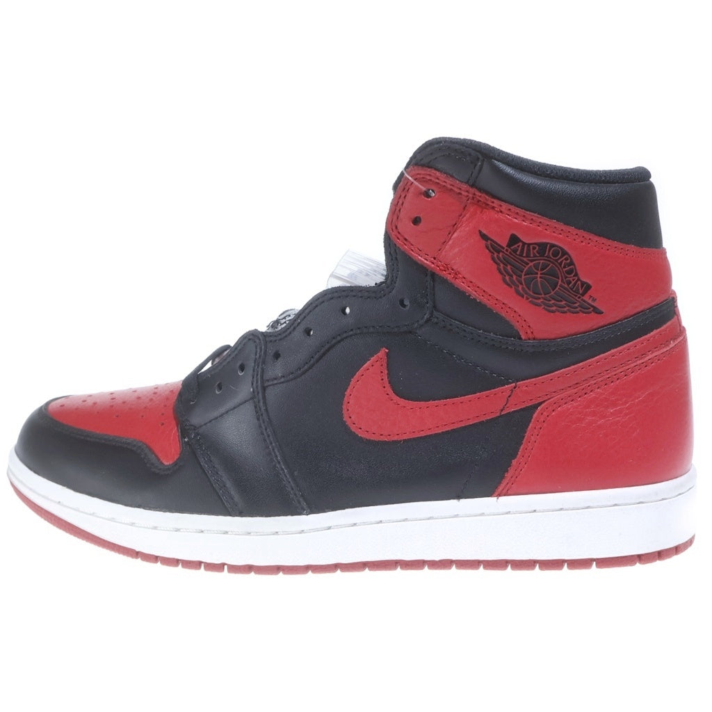 NIKE(ナイキ) AIR JORDAN1 RETRO HIGH OG BRED BANNED エアジョーダン1 レトロ ブレッド バンド ハイカットスニーカー ブラック/レッド US9.5/27.5cm 555088-001