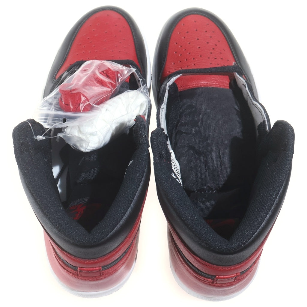 NIKE(ナイキ) AIR JORDAN1 RETRO HIGH OG BRED BANNED エアジョーダン1 レトロ ブレッド バンド ハイカットスニーカー ブラック/レッド US9.5/27.5cm 555088-001