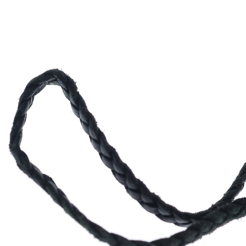 CHROME HEARTS(クロムハーツ) LEATHER BRAID スクロールレザーブレード シルバーネックレス ブラック/シルバー -